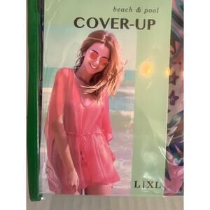 BLUE STAR BEACH AND POOL COVER UP SIZE L/XL WITH CARRY BAG NEW PACKAGE PINK BLUE